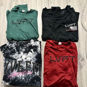 Lot Of 4 Live Fit LVFT Performance Shirt Mens Size Small Activewear Gym Training